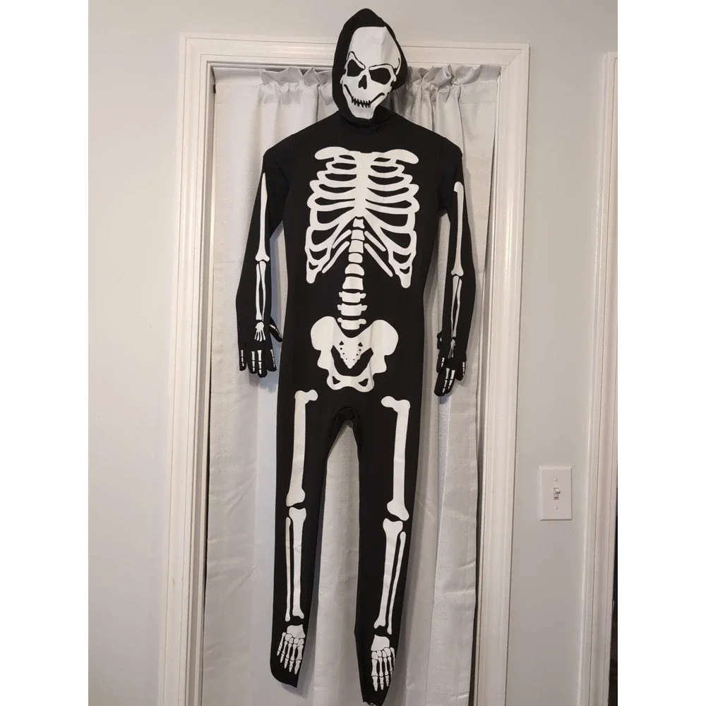 Walmart Full Body‎ Skelton One Piece Halloween Costume Youth Size 8-10